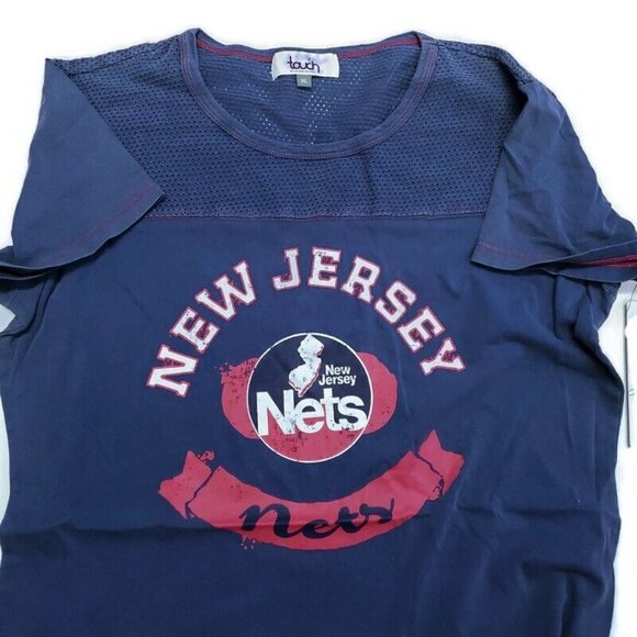 NBA New Jersey Nets Womens Size XL Gridiron Short Sleeve T-Shirt Touch Royal - Picture 1 of 5